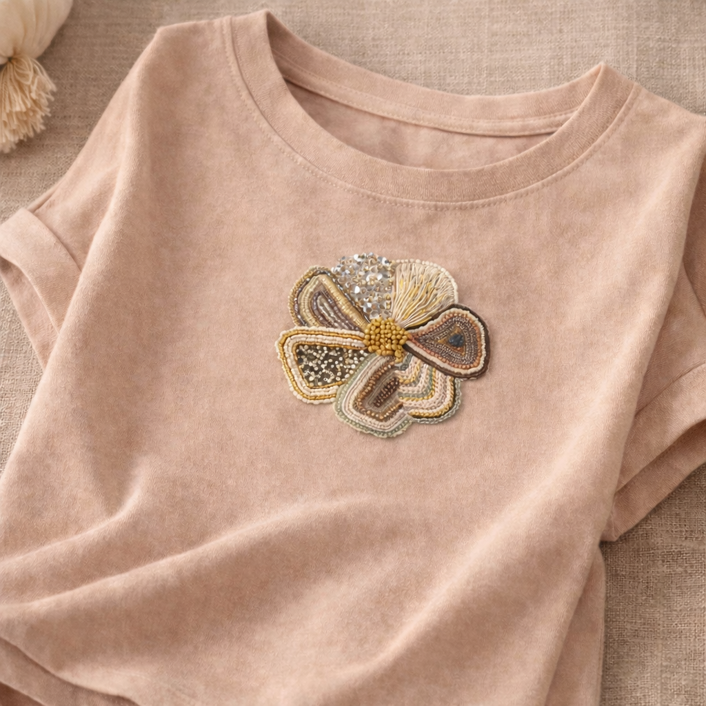 Embroidered Printed T-Shirt