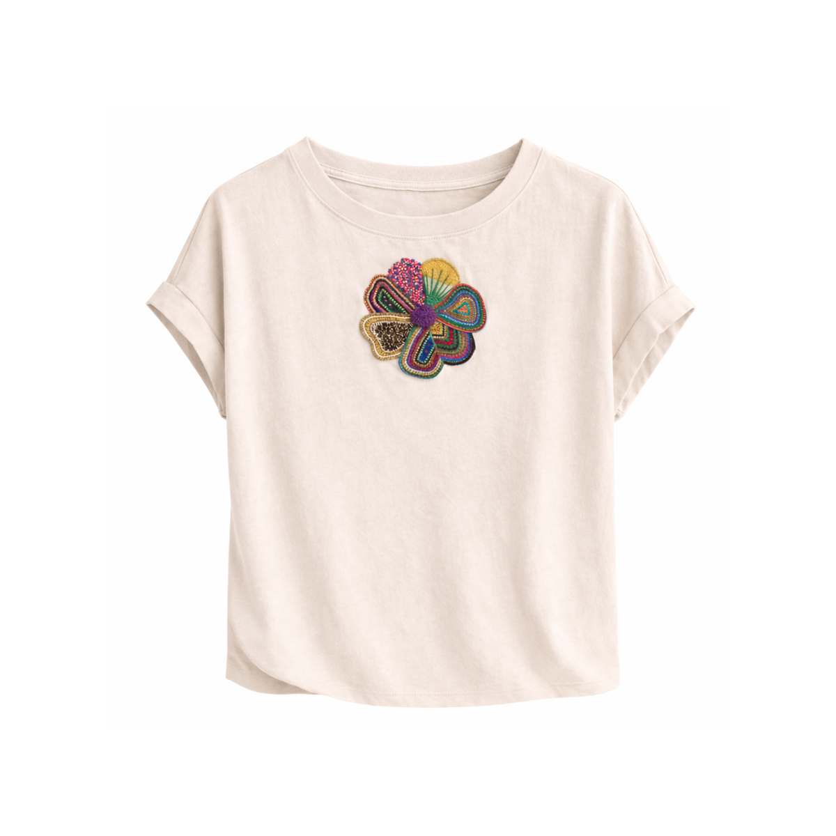 Embroidered Printed T-Shirt