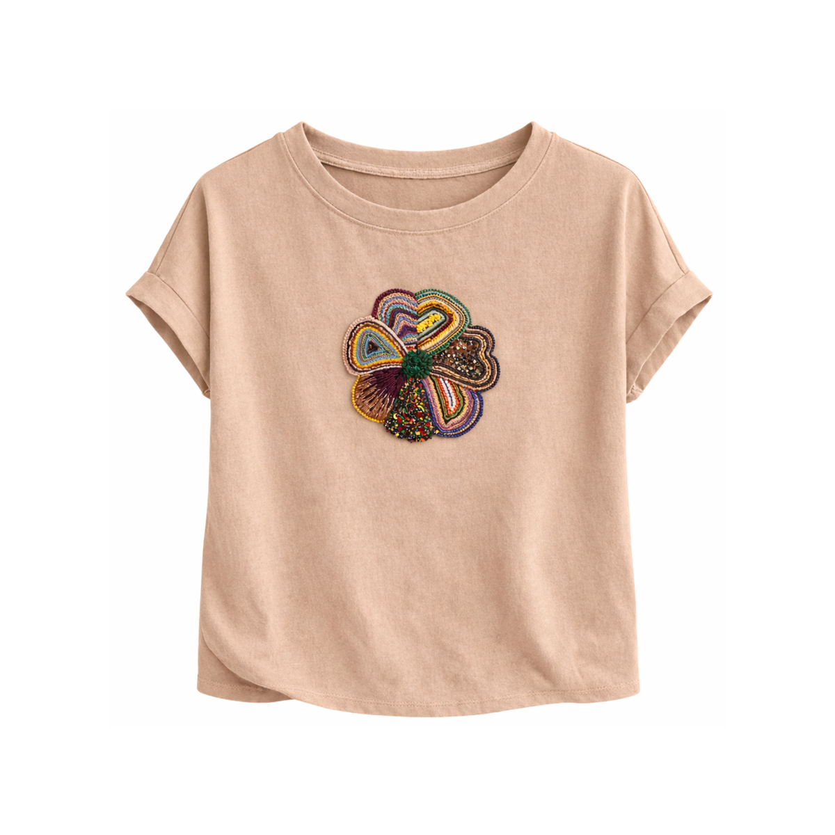 Embroidered Printed T-Shirt